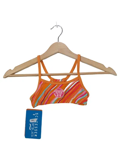 Schiesser Aqua Bikini Oberteil Kinder Mädchen Orange Gestreift Gr. 98