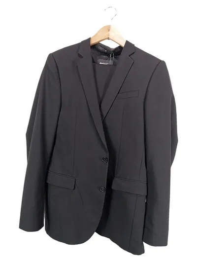 JOOP! Herren Anzug Schwarz Gr. 50/L Schurwolle Business Sakko Hose