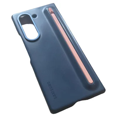 Samsung Galaxy Z Fold 5 Schutzhülle mit S Pen Halterung Blau Uni