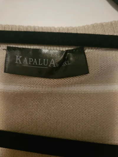 Kapalua Damen Pullover Gestreift Beige Weiß 3/4-Arm Gr. 3XL