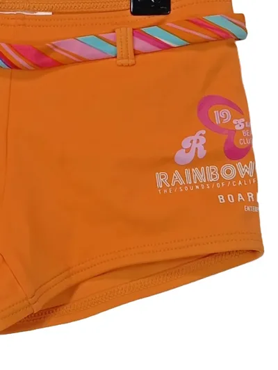 Schiesser Badeshorts Kinder Orange Gr. 116 Sportlich Polyamid Logo