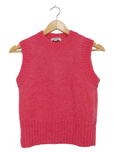 COS Strickweste Pullunder Damen XS Pink Mohair Wolle Ärmellos