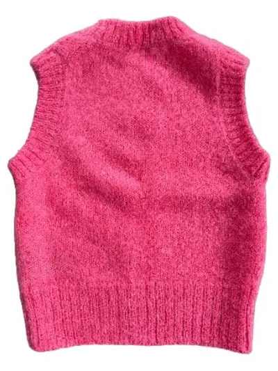 COS Strickweste Pullunder Damen XS Pink Mohair Wolle Ärmellos