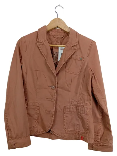 EDC Damen Blazer Baumwolle Casual Jacke Braun Gr. S/36