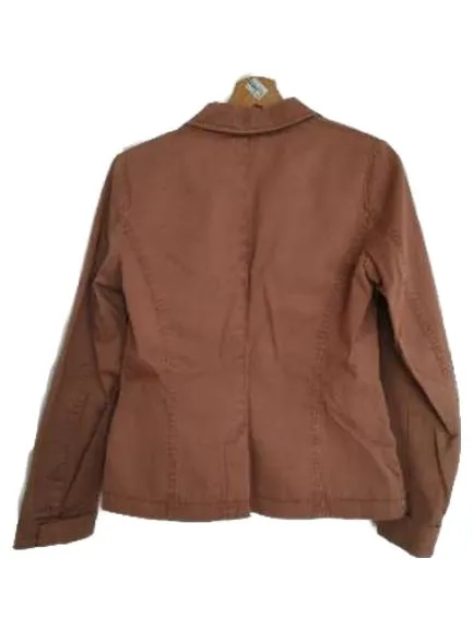 EDC Damen Blazer Baumwolle Casual Jacke Braun Gr. S/36 3