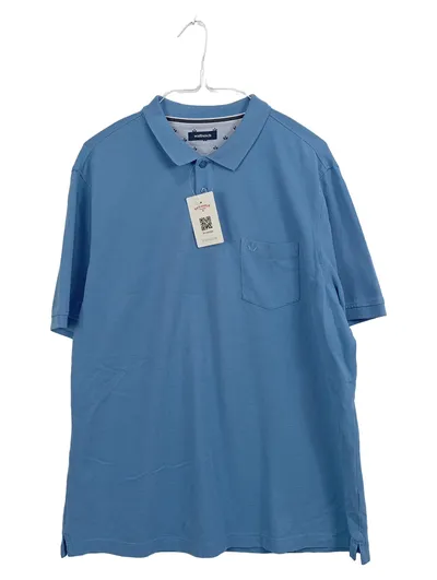 Walbusch Herren Poloshirt Klassisch Kurzarm Baumwolle Blau Gr. 54/XXL