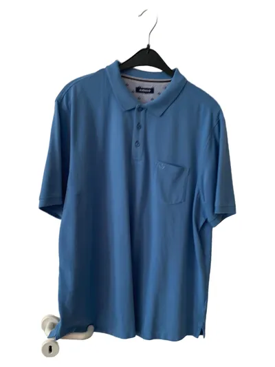 Walbusch Herren Poloshirt Klassisch Kurzarm Baumwolle Blau Gr. 54/XXL