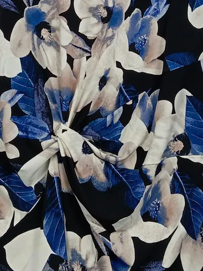 DKNY Damen Top Blumenmuster Raffungen Ärmellos Elegant L Mehrfarbig
