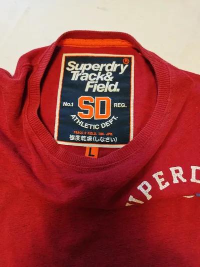 Superdry Herren Langarmshirt Track Athletics JPN 54 Rot Gr. L