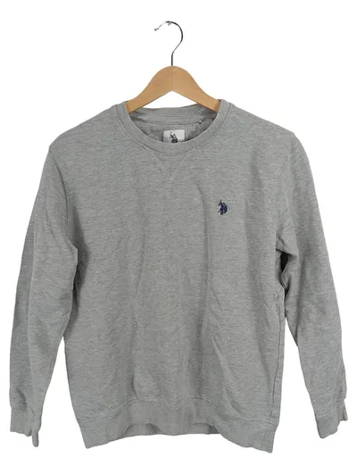 U.S. Polo Assn. Sweatshirt Herren Grau Meliert Baumwolle Gr. L Langarm