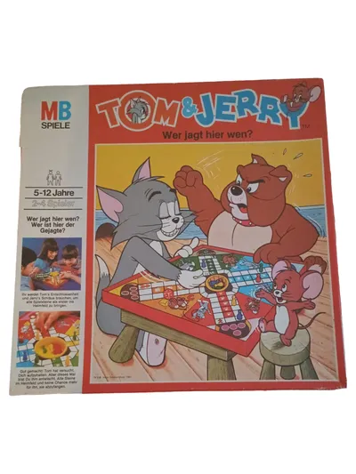 Tom & Jerry Wer jagt hier wen? MB Spiele Brettspiel 2-4 Spieler 5-12 Jahre