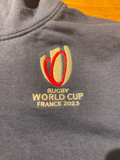 Rugby World Cup Fanshirt Herren L Blau Rugby Motiv Freizeit
