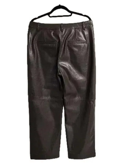 Costes Studio Kunstleder Hose Wide Leg Oliv Damen Gr. L W31 Lederoptik