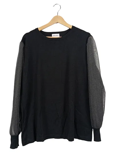 Judith Williams Damen Pullover Gr. 48 Schwarz Glitzer Elegant Festlich Viskose