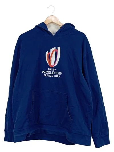 Rugby World Cup Kapuzenpullover Herren Hoodie Blau XXL Logo Print