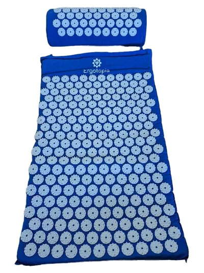 Ergotopia Akupressurmatte mit Nackenkissen Blau Massagematte Set