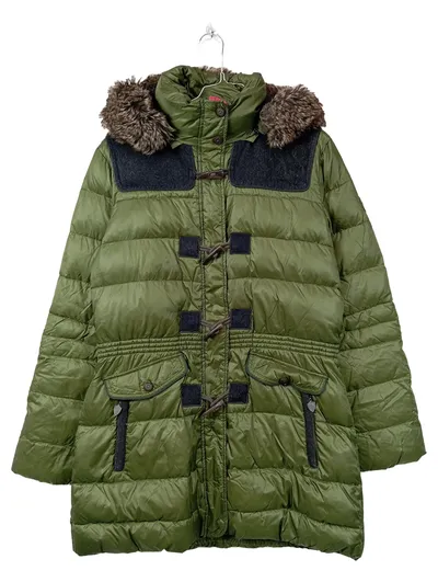 Northland Professional Damen Steppjacke Wintermantel Gr. 42 Oliv Kapuze Fell