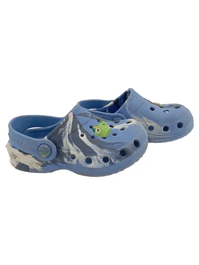 Sahara Kinder Clogs Slipper Gr. 22 Blau Marmoriert Dinosaurier Jibbitz