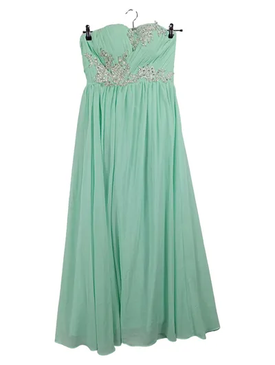 Grace Karin Abendkleid Ballkleid Mintgrün Strass Gr. 32 Maxikleid