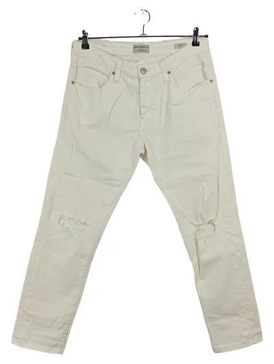 Mavi James Jeans Slim Fit Herren W33 Weiß Destroyed Denim Hose