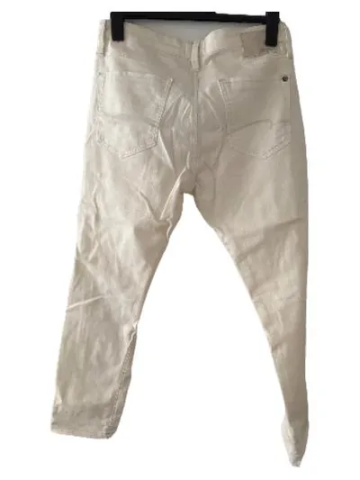 Mavi James Jeans Slim Fit Herren W33 Weiß Destroyed Denim Hose