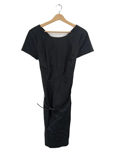 Tom Tailor Damen Businesskleid Schwarz Gr. 40 Elegant Baumwolle