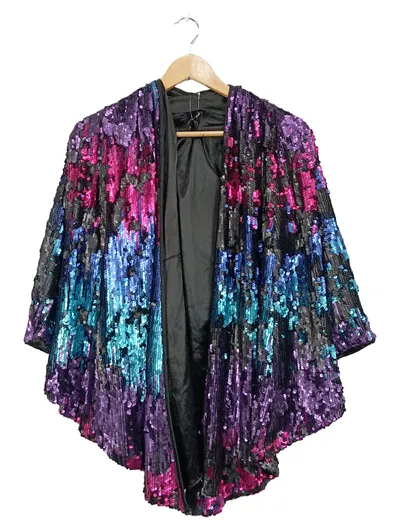 Rare London Pailletten Kimono Jacke Damen Gr. 36/S Glamour Party