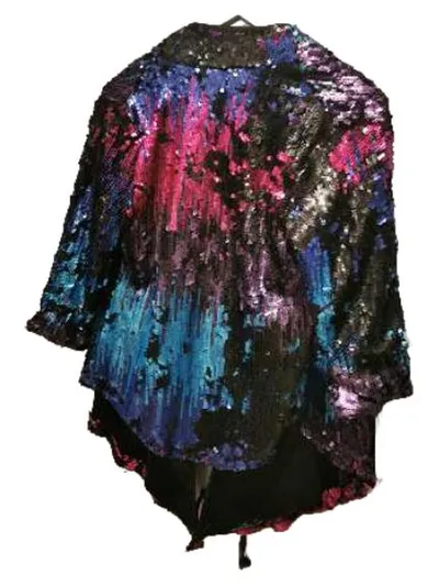 Rare London Pailletten Kimono Jacke Damen Gr. 36/S Glamour Party