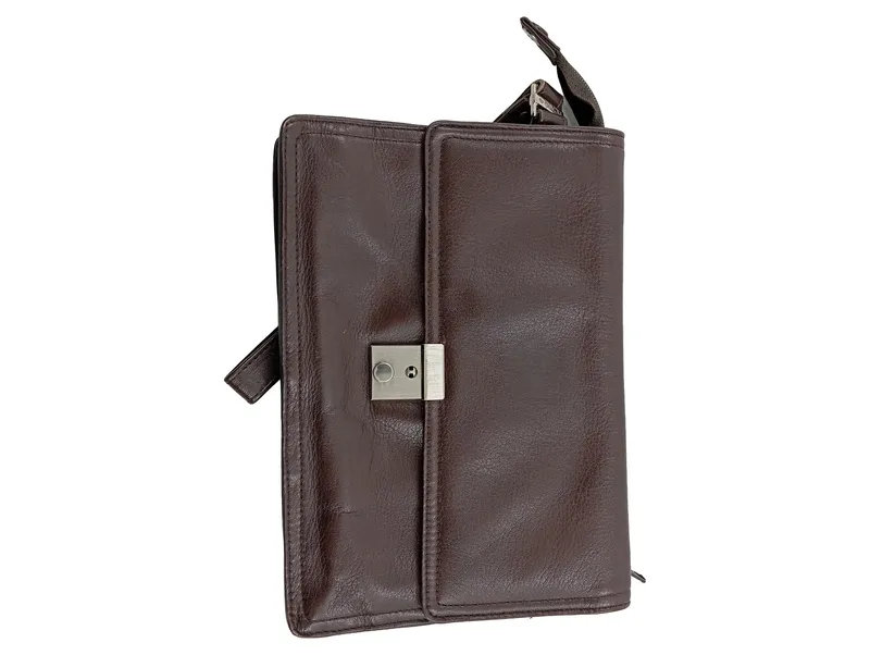 PICARD Leder Aktentasche Herren Braun Business Dokumentenmappe 24x16cm 3