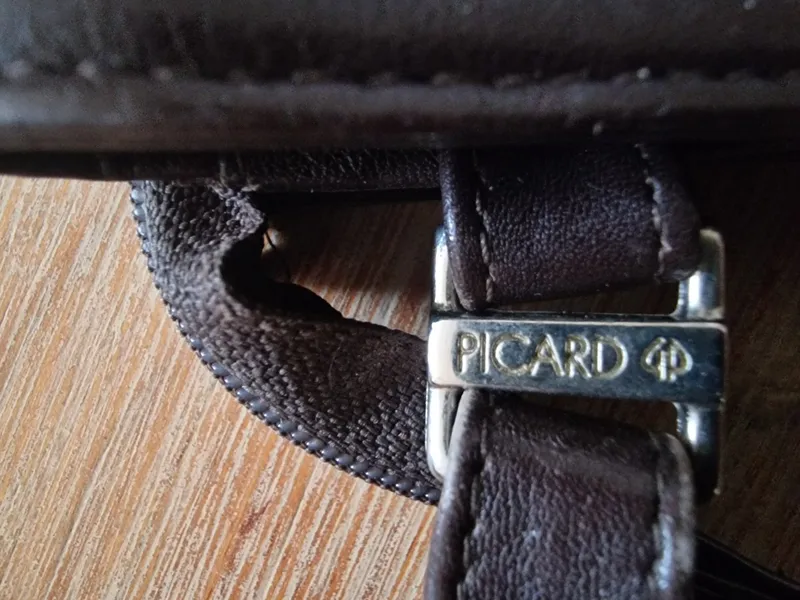 PICARD Leder Aktentasche Herren Braun Business Dokumentenmappe 24x16cm 6