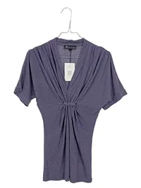 Ana Alcazar Damen Bluse Lila Gr. 36/S Elegant Raffung Business Viskose 1