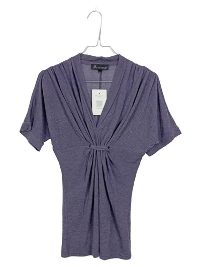 Ana Alcazar Damen Bluse Lila Gr. 36/S Elegant Raffung Business Viskose