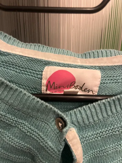 Mini Boden Strickjacke Mädchen Gr. 152 Türkis Baumwolle Kaschmir Cardigan