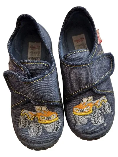 Superfit Hausschuhe Jungen Gr. 25 Blau Monster Truck Klettverschluss