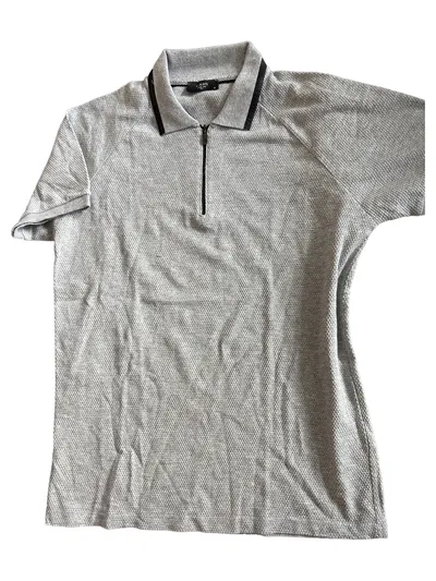 Colin's Herren Poloshirt Grau Meliert Kurzarm Reißverschluss Gr. S