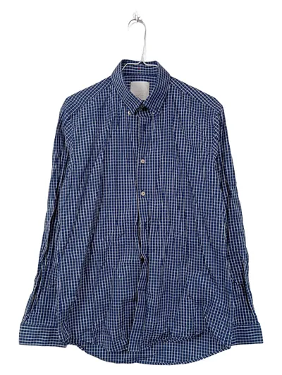 Benjamin Barker Business Hemd Herren kariert blau Baumwolle Gr. 50 M Langarm