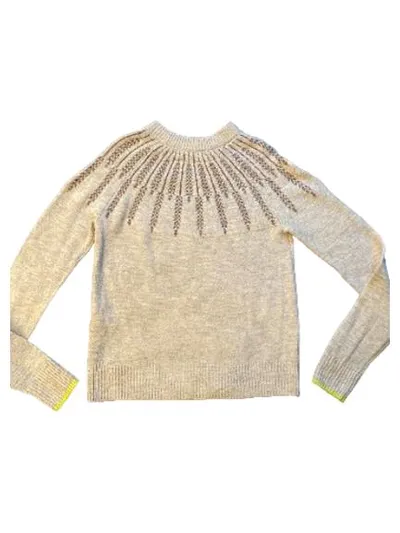 Vero Moda Damen Strickpullover Gr. XS Beige Norwegermuster Langarm