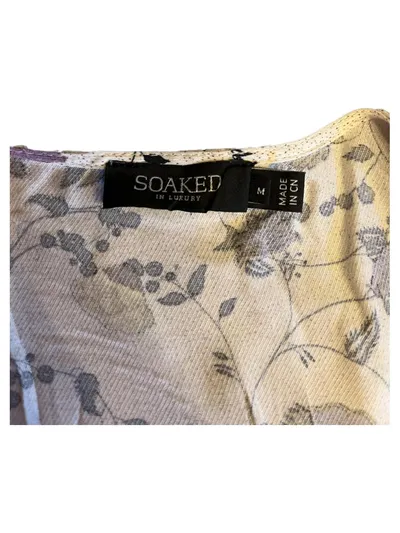 Soaked in Luxury Wickelkleid Damen M Blumenmuster Boho Viskose Beige
