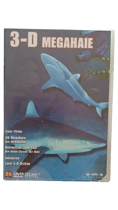 3-D Megahaie DVD Doku Haie Megalodon 3D Brillen inkl. e-m-s