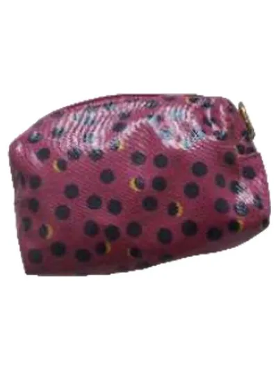 Fossil Kosmetiktasche Pink Gepunktet Stoff Damen Klein 7x15cm