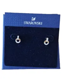 Swarovski Ohrstecker Damen Elegant Gold Edelstahl Strass 0.9cm Festlich 2