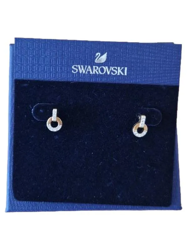 Swarovski Ohrstecker Damen Elegant Gold Edelstahl Strass 0.9cm Festlich 2