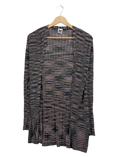 M Missoni Damen Strickjacke Gr. 44 Mehrfarbig Gestreift Viskose