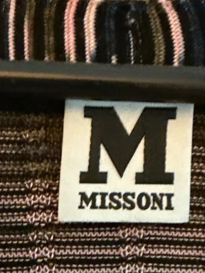 M Missoni Damen Strickjacke Gr. 44 Mehrfarbig Gestreift Viskose