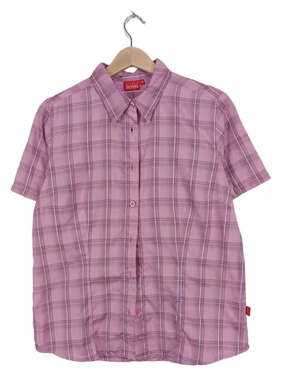 Vittorio Rossi Damen Freizeithemd Kariert Rosa Kurzarm Gr. 40 L
