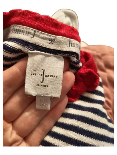 Jasper Conran Junior Mädchen Kleid gestreift Gr. 68 Blau Weiß Rot