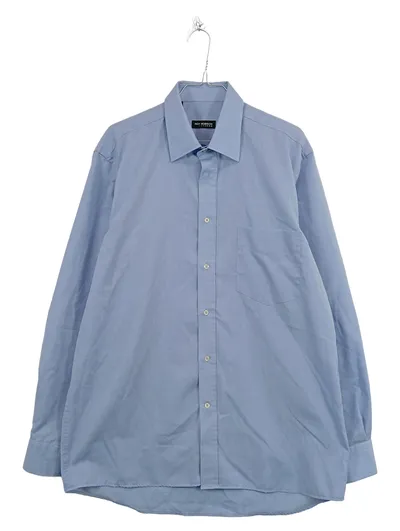 Roy Robson Herren Business Hemd Gr. 42 Blau Baumwolle Langarm