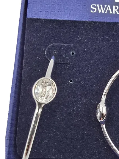 Swarovski Ohrringe Damen Silber Edelstahl Creolen Elegant Festlich 4.7cm