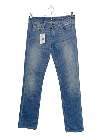 7 For All Mankind Damen Jeans Straight Leg W38 Blau Denim