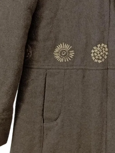Vertbaudet Mädchen Felljacke Kapuze Stickerei Wolle Braun Gr. 140
